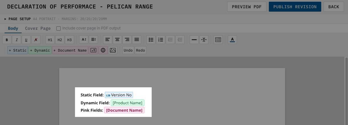 Different types of structured data fields on the Pelicopy platform