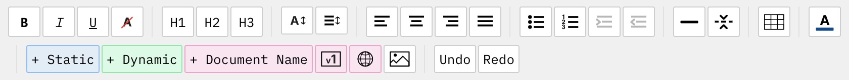Full toolbar with numbered callouts (1–20) that correspond to the list below