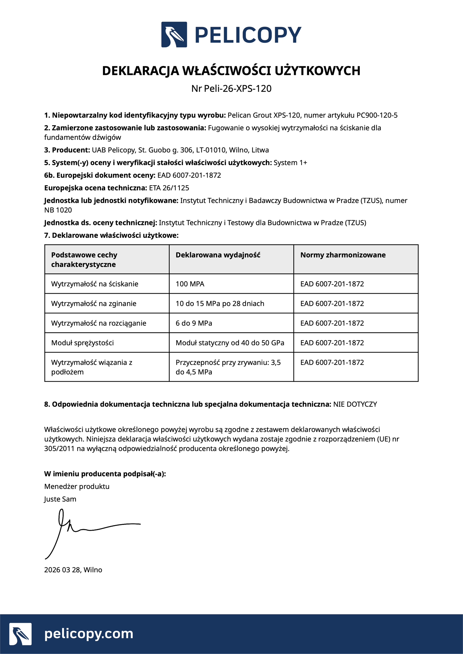 Declaration of Performance in PL